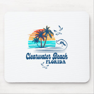Clearwater Beach Florida 2025 Zonsondergang Vintag Muismat