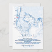 Clearwater Beach Florida Bruiloft Welkomstroute Bedankkaart (Voorkant)