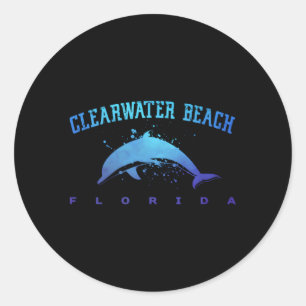 Clearwater Beach Florida Dolphin Scuba Diving Snor Ronde Sticker