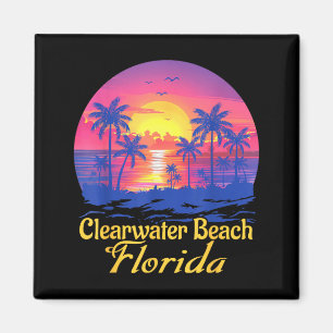 Clearwater Beach Florida Oude Palmboom Zomer Magneet
