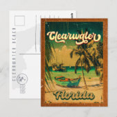Clearwater Beach Florida Palm Tree Souvenirs 60s Briefkaart (Voorkant / Achterkant)