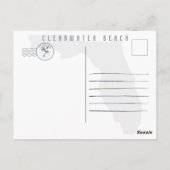 Clearwater Beach Florida Palm Tree Souvenirs 60s Briefkaart (Achterkant)