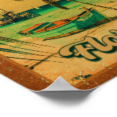 Clearwater Beach Florida Palm Tree Souvenirs 60s Poster (Hoek)