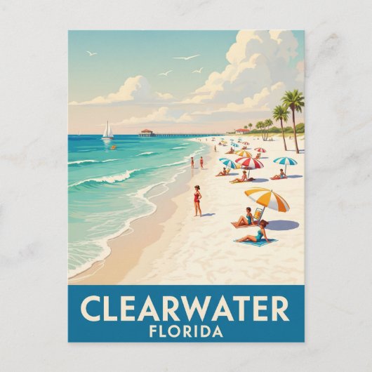 Clearwater Beach Florida Reizen Briefkaart (Voorkant)
