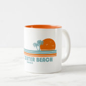 Clearwater Beach Florida Sun Palm Trees Tweekleurige Koffiemok (Voorkant rechts)