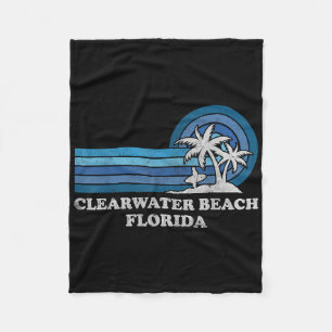 Clearwater Beach Florida Vintage Familie Zomer Vak Fleece Deken