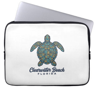 Clearwater Beach Florida Zeeschildpad Vector Desig Laptop Sleeve