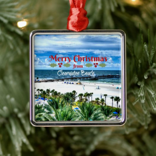 Clearwater Beach Kerstmis Metalen Ornament (Boom)