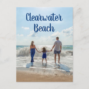 Clearwater Beach Souvenir Zand Surf en Familie Briefkaart