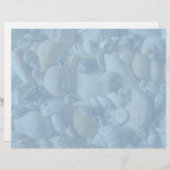 Clearwater Blue Blank Seashell Letterhead Paper (Voorkant / Achterkant)