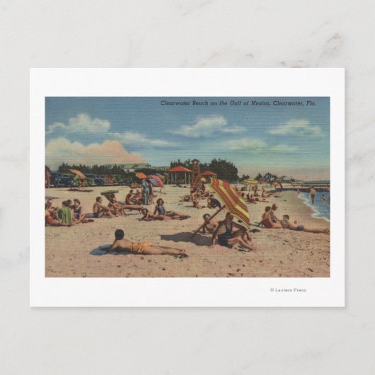 Clearwater, FL - Sunbathers on Clearwater Beach Briefkaart (Voorkant)