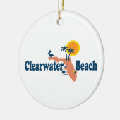 Clearwater Florida - Kaartontwerp. Keramisch Ornament (Links)