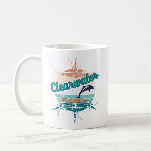 Clearwater Florida Retro  exploderende zonsonderga Koffiemok (Links)
