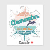 Clearwater Florida Retro  exploderende zonsonderga Sticker (Vel)