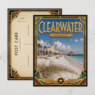 Clearwater Florida Vintage Art Deco Gouden Tijdper Briefkaart