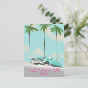Clearwater Florida vintage stijl reisposter Briefkaart