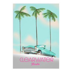 Clearwater Florida vintage stijl reisposter Foto Afdruk