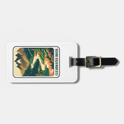 Clearwater River Idaho kleuren Bagagelabel (Voorkant horizontaal)
