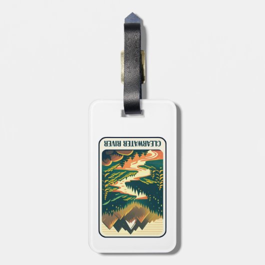 Clearwater River Idaho kleuren Bagagelabel (Achterkant verticaal)
