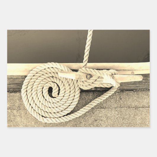 Cleat Hitch Maritime Wrapping Paper Flat Sheet Set (Voorkant 3)