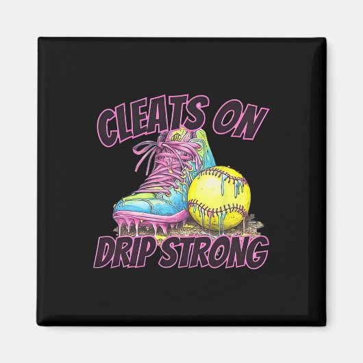 Cleats On Drip Strong Softll Drip Softll Mom Retro Magneet (Voorkant)