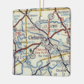 Cleburne Texas 50's Map Keramisch Ornament (Links)
