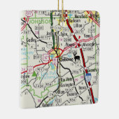 Cleburne TX Road Map Keramisch Ornament (Rechts)