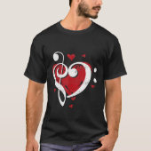 Clef Bass Heart Love Musical Instrument Musician M T-shirt (Voorkant)