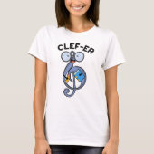 Clef-er Funny Music Pun T-shirt (Voorkant)