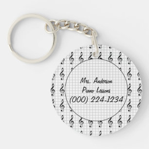 Clef Note on Graph Paper - Piano Teacher Sleutelhanger