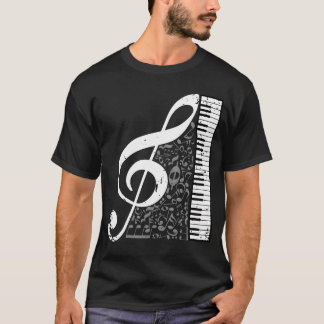 Clef Piano Muzieknoten Pianist Musici Instrument T-shirt