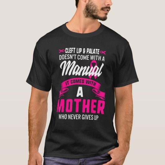 Cleft Lip en Palate Awareness Week Roze Ribbon Mo T-shirt (Voorkant)