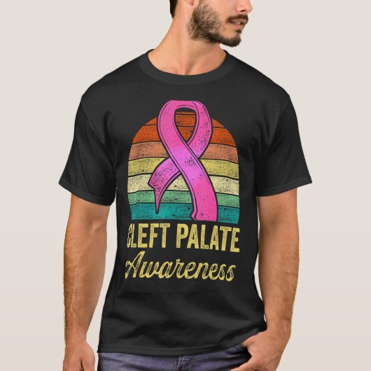 Cleft Palate Lip Retro Sterk bewustzijn T-shirt (Voorkant)