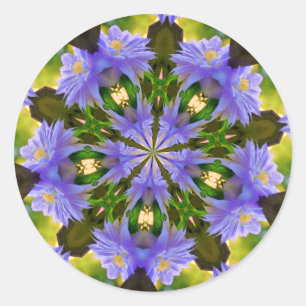 Clematis Abstracte bloemkunst Ronde Sticker