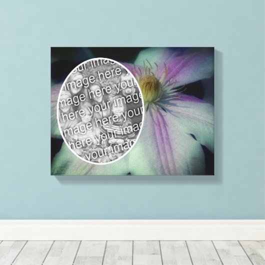 Clematis Bloemblaadjes Creëer Uw Eigen Foto Canvas Afdruk (Insitu (Houten vloer))