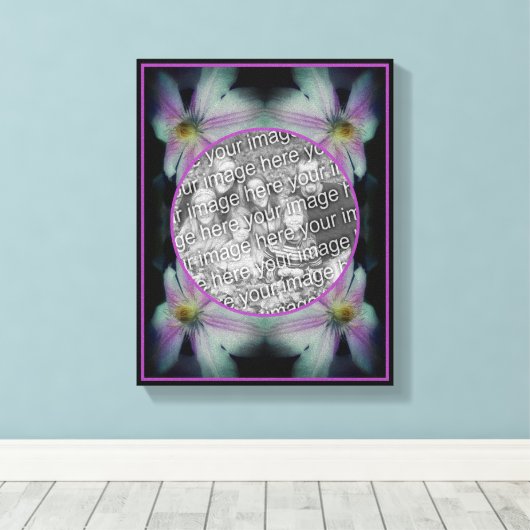 Clematis Bloemblaadjes Frame Maak Je Eigen Foto Canvas Afdruk (Insitu (Houten vloer))