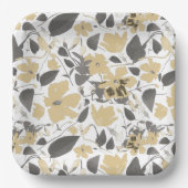 Clematis Bloemen Geel Grijs Botanisch Papieren Bordje (Voorkant)