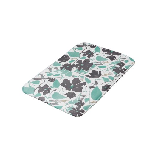 Clematis Chocolate Mint Floral Pattern Badmat (Gekanteld)