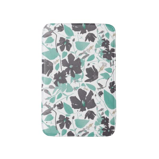Clematis Chocolate Mint Floral Pattern Badmat (Voorkant Verticaal)