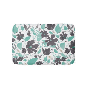 Clematis Chocolate Mint Floral Pattern Badmat