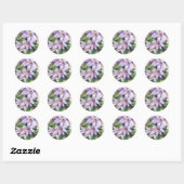 Clematis d'aquarelle STICKER ROND (Feuille)