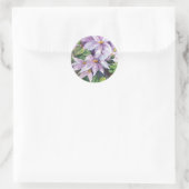Clematis d'aquarelle STICKER ROND (Sac)