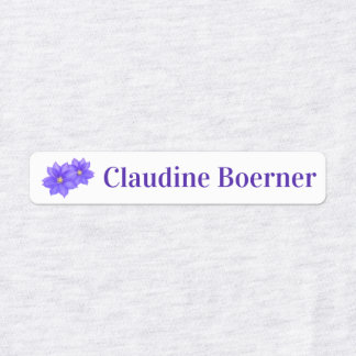 Clematis drijft strijken op etiketten labels