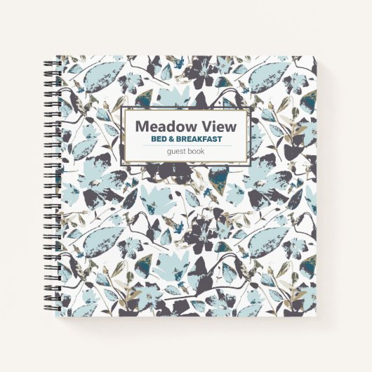 Clematis Elegant Blauw Bruin Vakantiehuis Notitieboek (Voorkant)