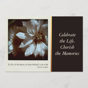 Clematis Floral Photography 3 Celebration of Life Kaart