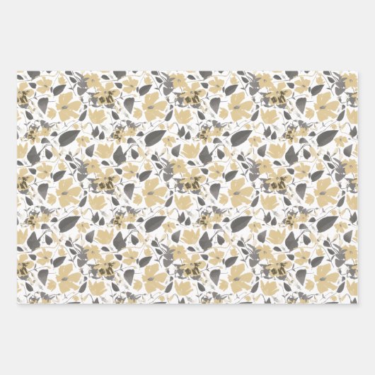 Clematis Geel Waterverf Bloemen Inpakpapier Vel (Voorkant 2)