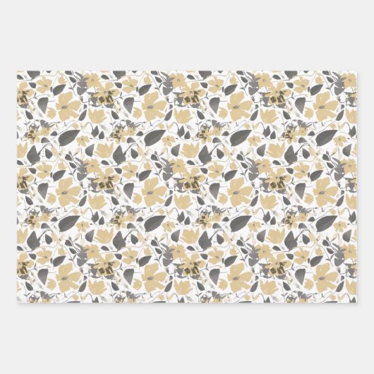 Clematis Geel Waterverf Bloemen Inpakpapier Vel (Voorkant)