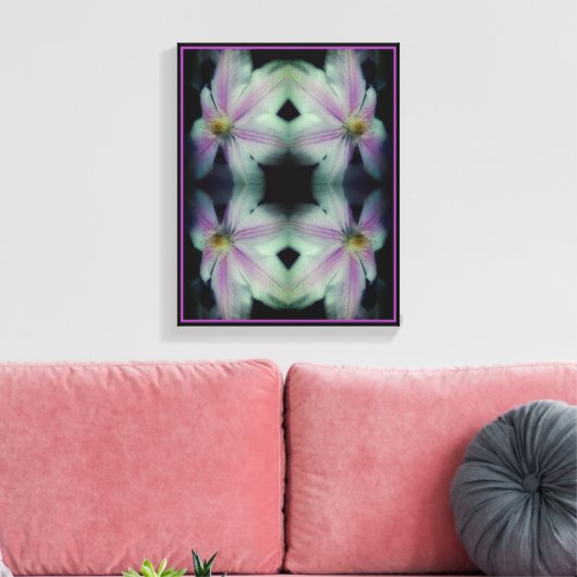 Clematis gloeit Abstract dicht Canvas Afdruk (Insitu (Woonkamer))