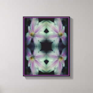 Clematis gloeit Abstract dicht Canvas Afdruk