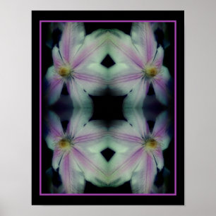 Clematis gloeit Abstract dicht Poster